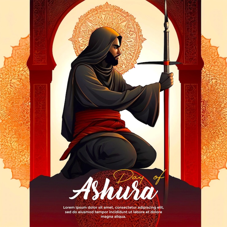 PSD día de ashura y karbala plantilla roja