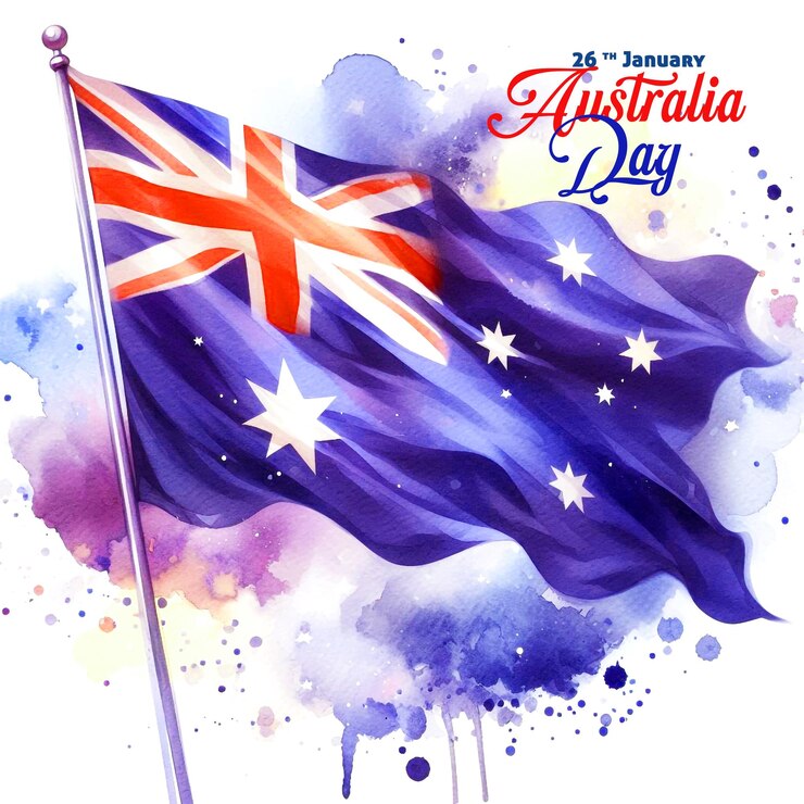 Día de Australia con la ilustración de la bandera