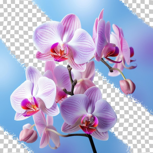 PSD dia cheio de orquídeas com fundo transparente