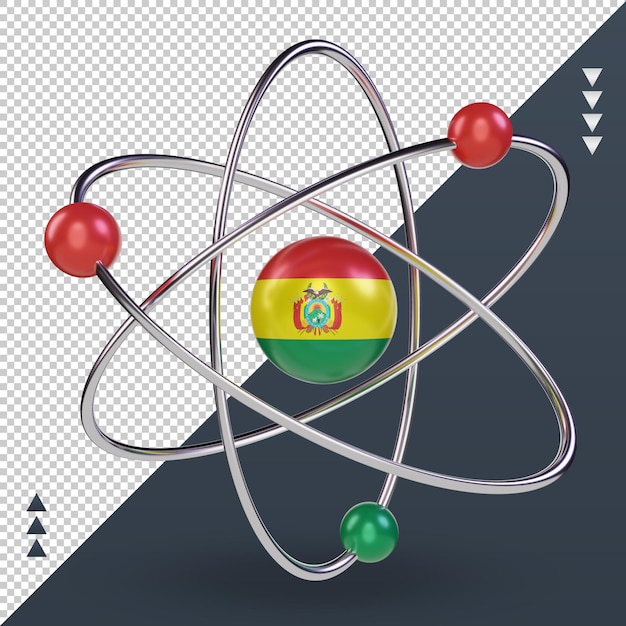 Día de la ciencia 3d bandera de bolivia renderizado vista frontal