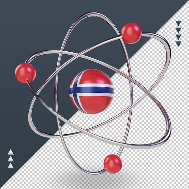 Día de la ciencia 3d bandera de noruega representación vista derecha