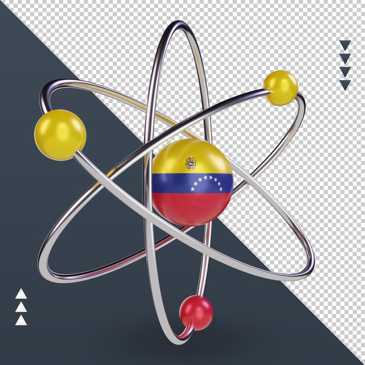 PSD día de la ciencia 3d bandera de venezuela representación vista izquierda
