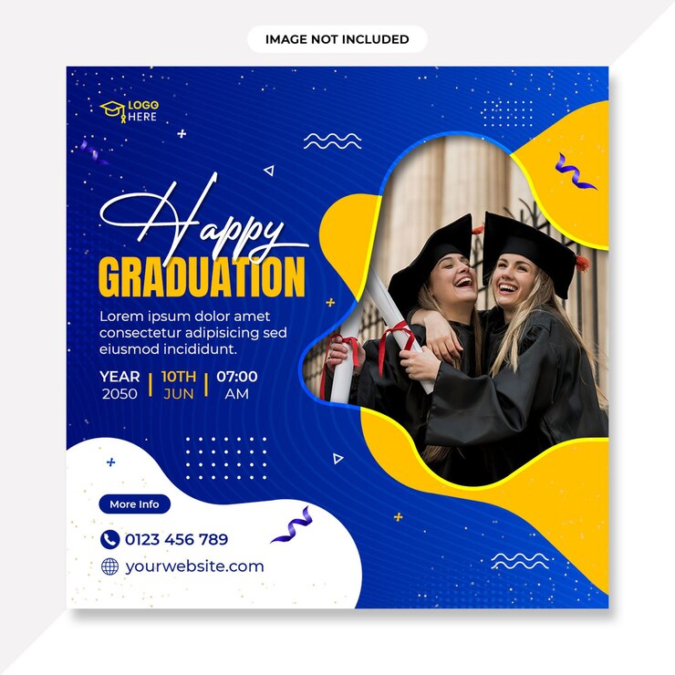 Dia da formatura comemorar design de plano de fundodesign de flyerpost de banner relacionado ao dia da formatura