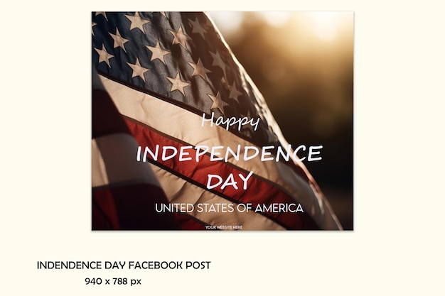 PSD dia da independência, bandeira americana, fogos de artifício festivos, post tradicional da independência americana