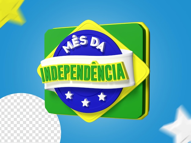 PSD dia da independencia brasil tarjeta etiqueta del día de la independencia brasil psd