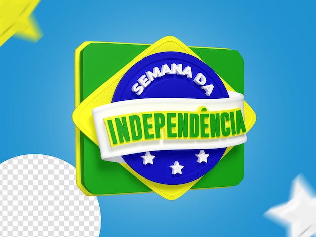 PSD dia da independencia brasil tarjeta etiqueta del día de la independencia brasil psd