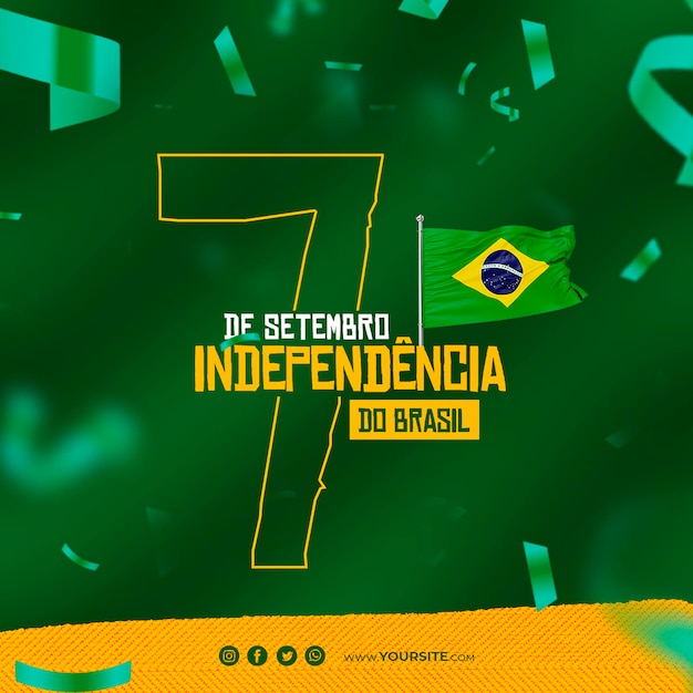PSD dia da independência do brasil post para o dia da independência nas redes sociais