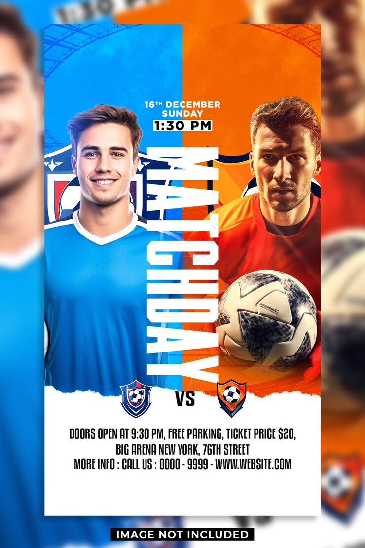 PSD dia da partida de futebol mídia social template de história do instagram