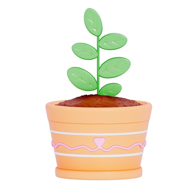 Dia da Terra Plantar mudas 3D Rendering