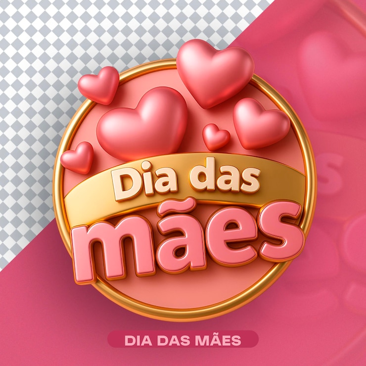 PSD dia das maes - celebración del día de las madres con corazones