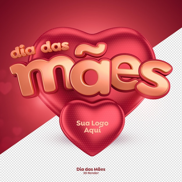 Dia das maes muttertagsetikett 3d-render für soziale medien