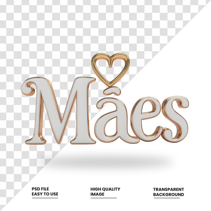 PSD dia das maes selo renderizado en 3d