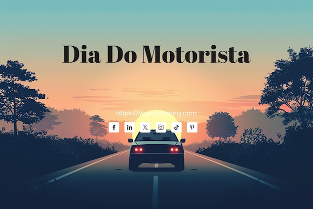 PSD dia de condução de carro na estrada