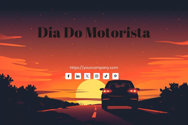 PSD dia de condução de carro na estrada