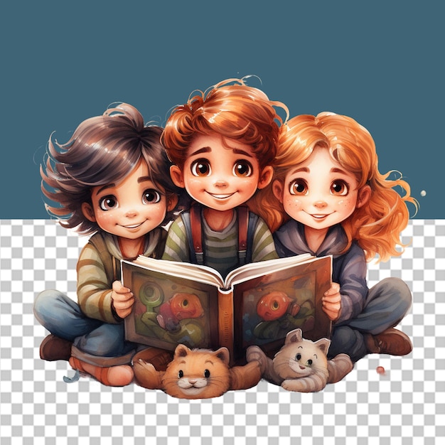 PSD dia de leitura de livros ilustração png