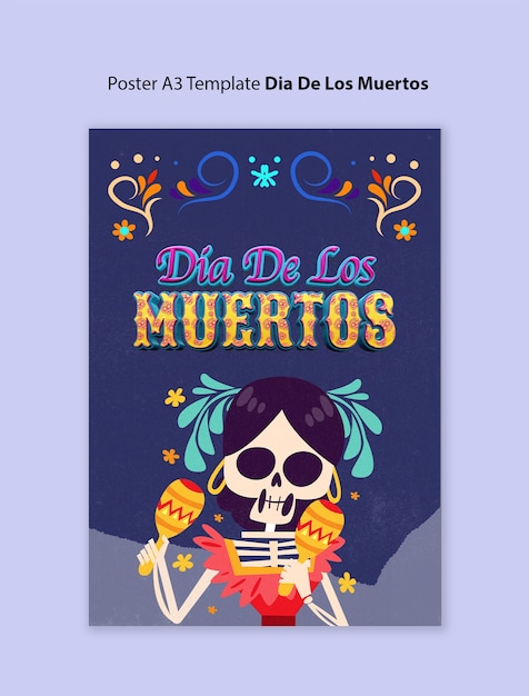 Dia de los muertos modello di poster