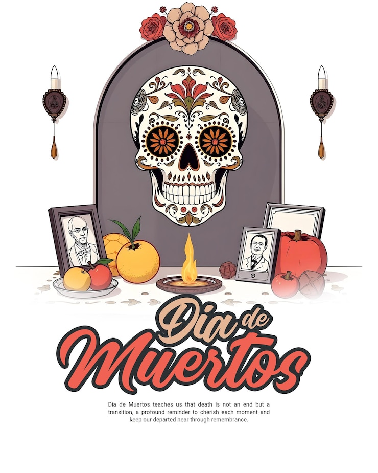 PSD dia de muertos giorno dei morti modello di banner per i social media