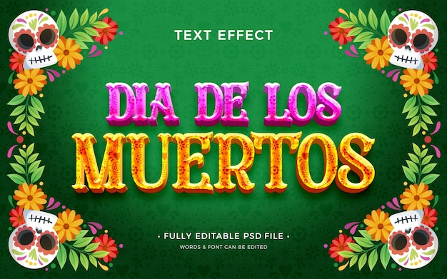 PSD dia de muertos-texteffekt