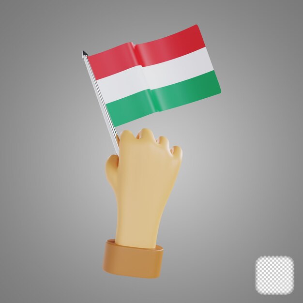 PSD día de los derechos humanos bandera nacional de hungría ilustración en 3d