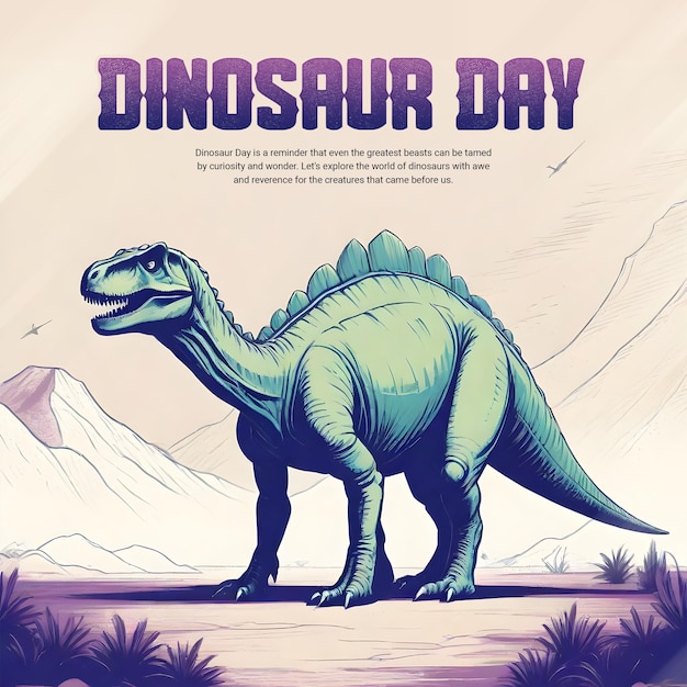 PSD día de los dinosaurios 1 de junio banner de plantilla de publicación en las redes sociales