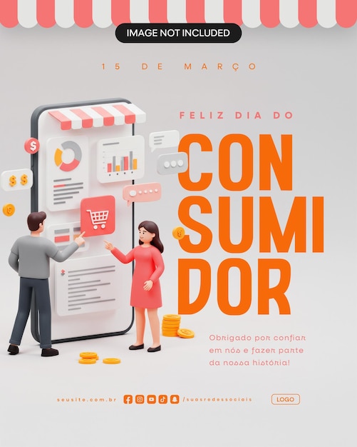 Dia do consumidor feliz dia data comemorativa 15 de marco mars 15 éditavel Les médias sociaux commémoratifs sont les médias sociaux qui commémorent le 15 mars.