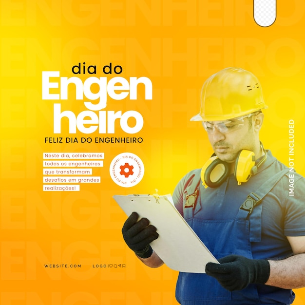 Dia do engenheiro post psd en instagram (en inglés)