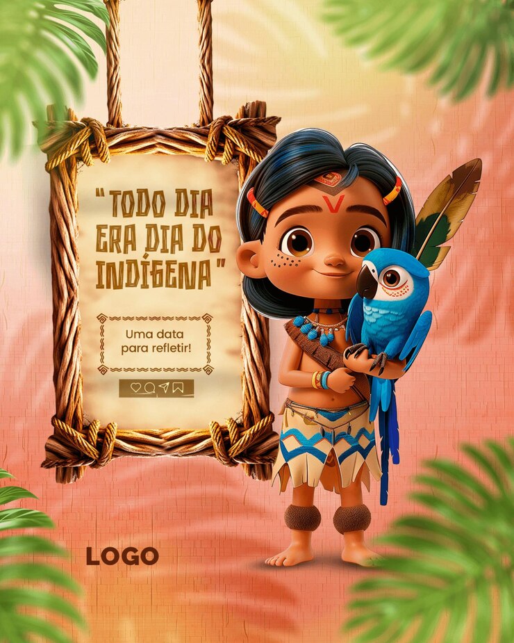 PSD dia do indio kids dia dos crianças indios