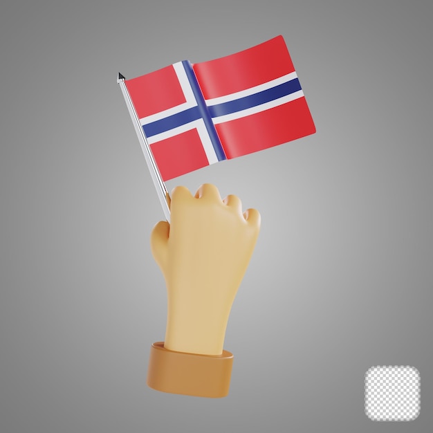 Dia dos direitos humanos bandeira nacional da noruega ilustração 3d