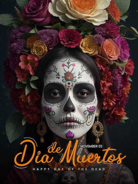 Dia dos mortos dia de los muertos cartaz de feriado mexicano Dia dos mortos cartaz dia de muertos