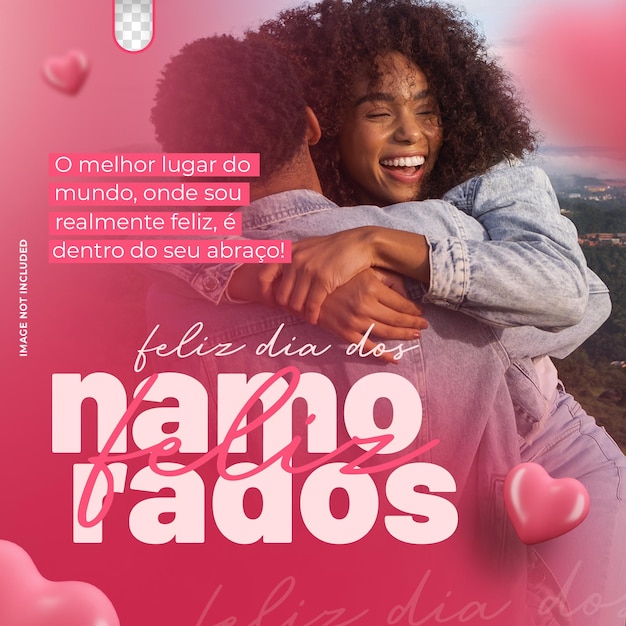 PSD dia dos namorados amo seu abraco (la journée des amoureux est le jour de l'amoureux)