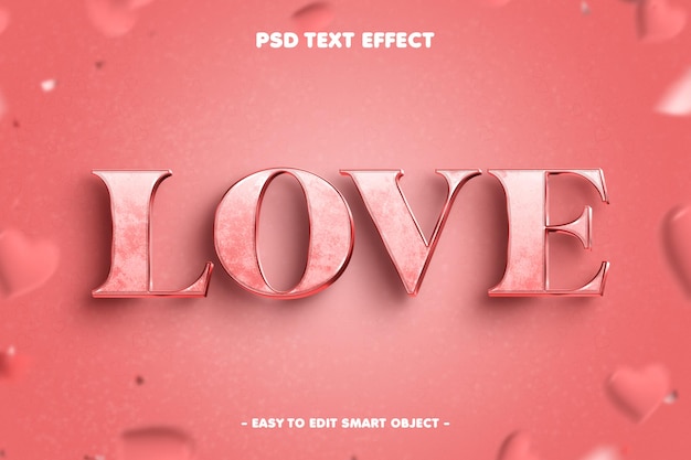 Dia dos Namorados amor efeito de texto editável