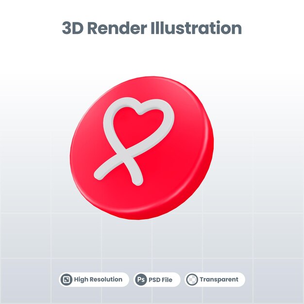 PSD dia dos namorados de renderização 3d com ícone de caneca para ui ux web mobile app promoção de mídia social