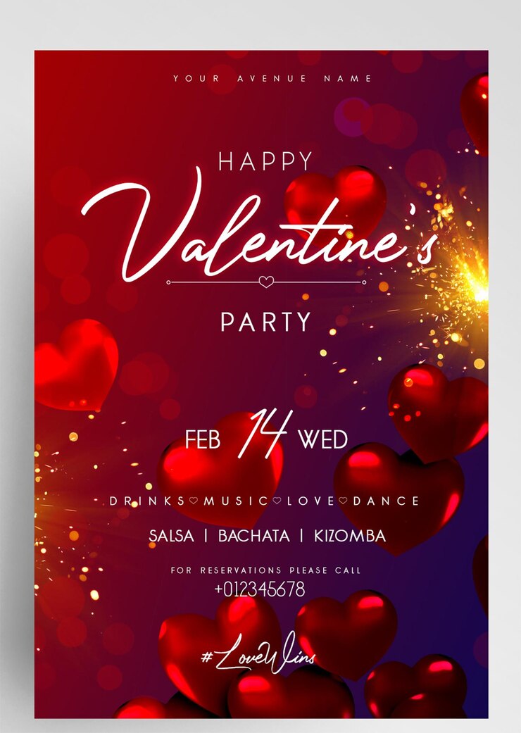 PSD dia dos namorados evento instagram banner flyer design