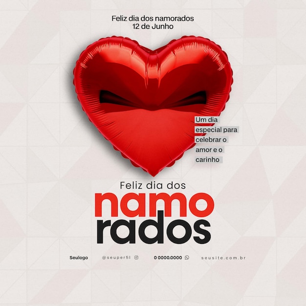 el dia dos namorados flyer psd