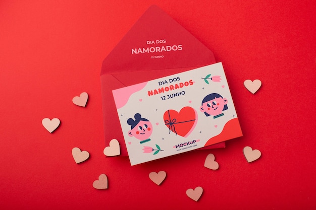 Dia dos namorados Umschlag Mockup-Design