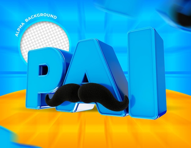 Dia dos pais no brasil logo 3d render