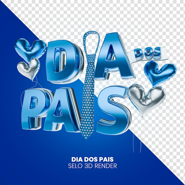 Dia dos Pais, un sello de 3d en portugués para el día de los padres.