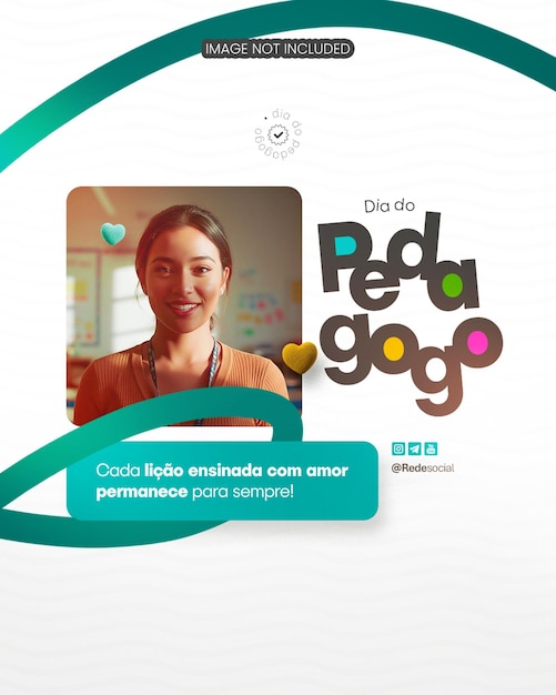 Dia dos Professores 20 de maio Mídia Social Editável PSD Dia do Pedagogo 20 de Maio