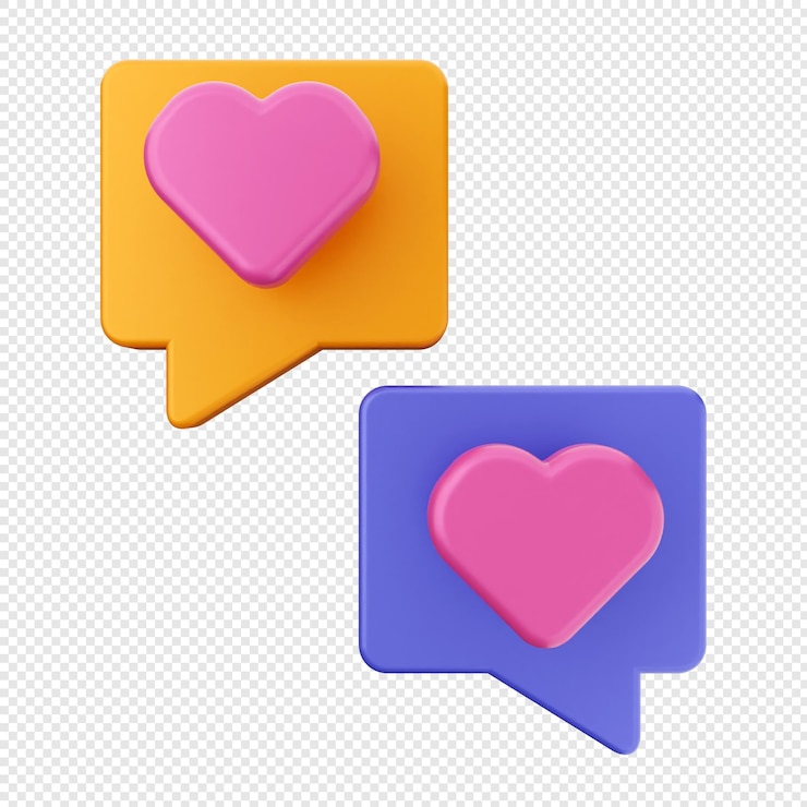 PSD el día de los enamorados 3d chat de amor