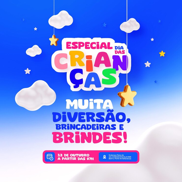 PSD dia feliz das criancas concepto día de los niños 12 de octubre post plantilla de psd editable