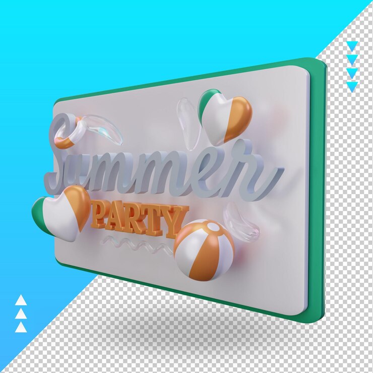 PSD día de fiesta de verano 3d amor bandera de irlanda renderizado vista derecha