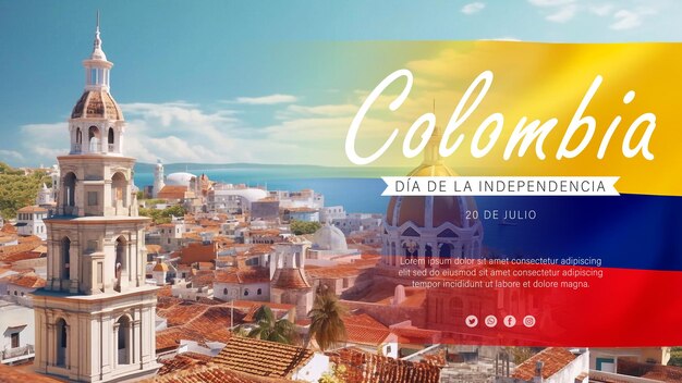 Día de la independencia de colombia con fondo de dia de arias