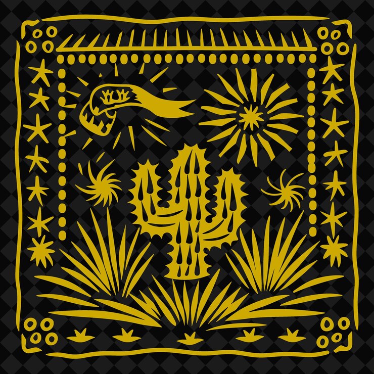 PSD día de la independencia de méxico con icono de linocut evento representado con diseño vectorial de símbolos creativos de méxico