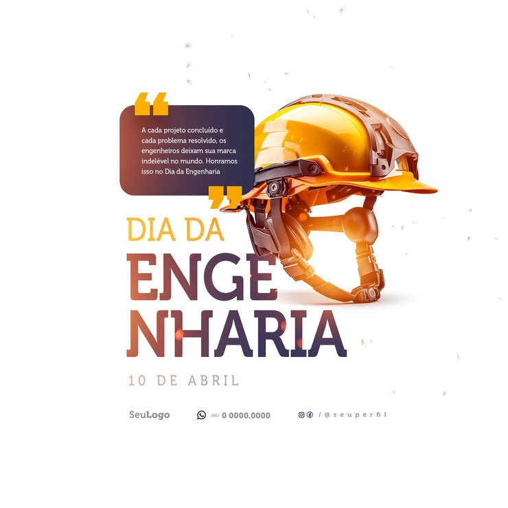 PSD día de la ingeniería social media post plantilla de psd 10 de abril
