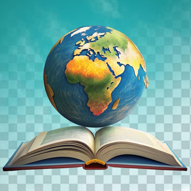 PSD dia internacional da educação dos livros com globo