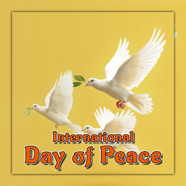 PSD dia internacional da paz mão segurando uma pomba fundo para postagem de mídia social