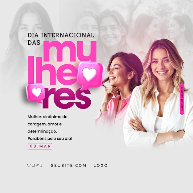 dia internacional das mulheres psd mídias sociais