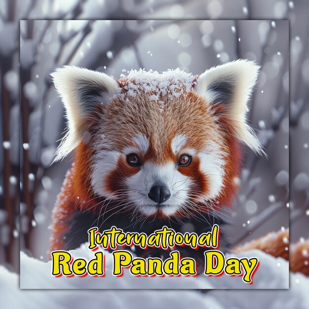 Dia internacional do panda vermelho panda vermelho adorável e encantador para design de postagem de mídia social