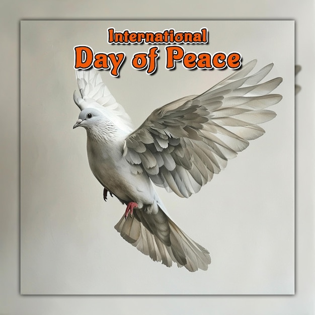 Día internacional de la paz con la mano sosteniendo una paloma de fondo para una publicación en las redes sociales