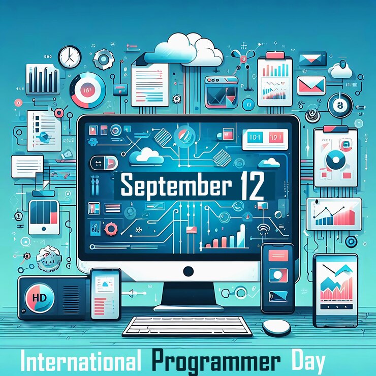 PSD día internacional del programador template de antecedentes informáticos el 12 de septiembre